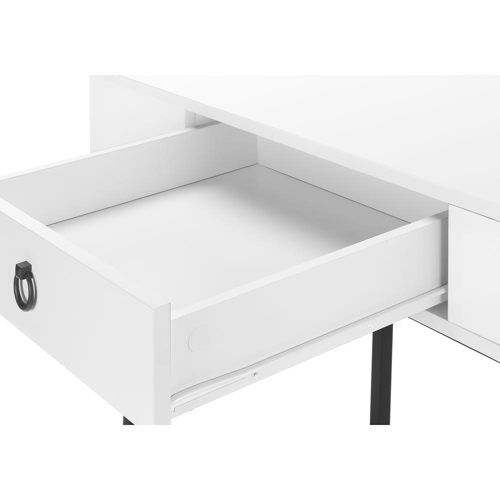 Computer Desk, Home Office, Laptop, Storage Drawers, 42L, Work, Glossy White. Picture 6
