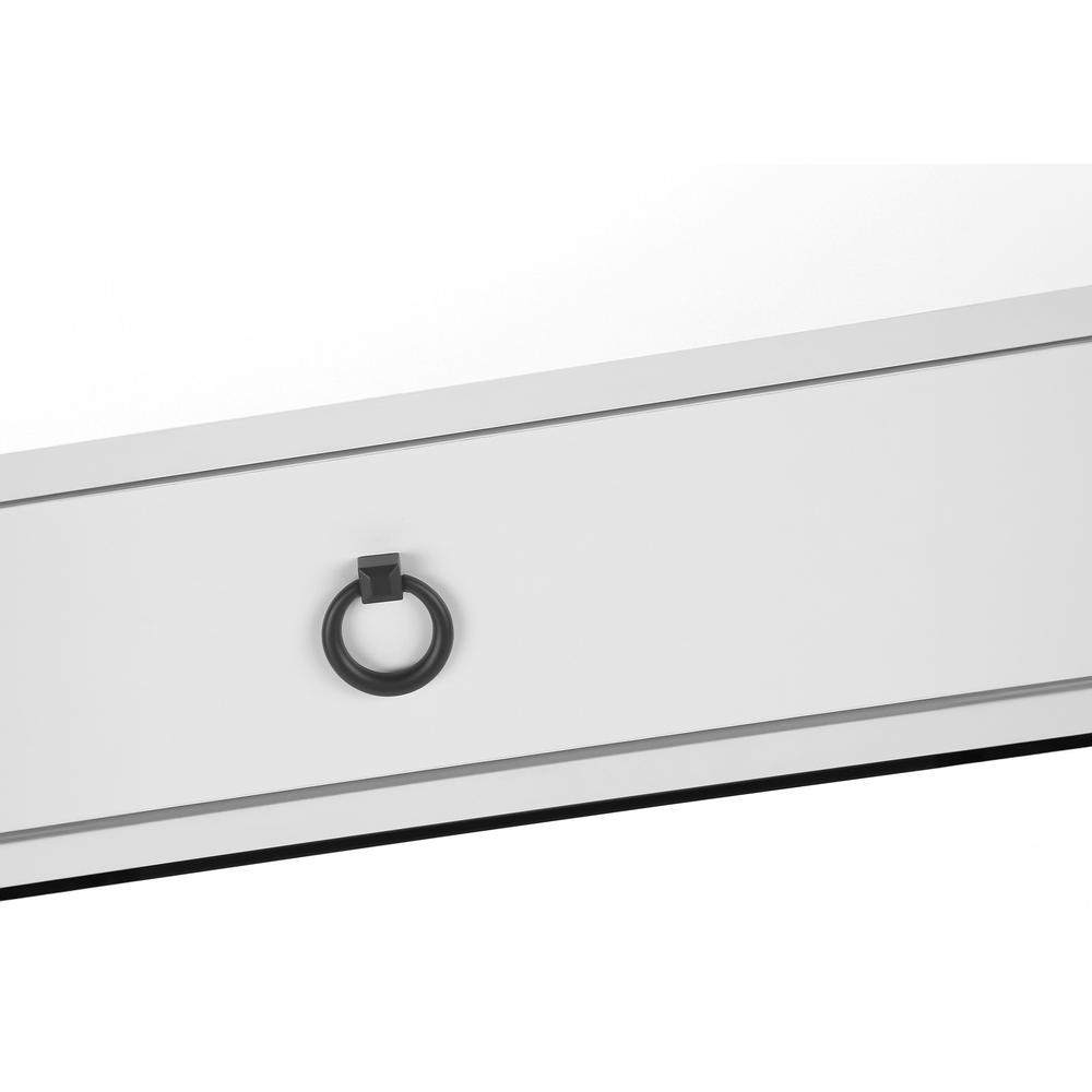 Computer Desk, Home Office, Laptop, Storage Drawers, 42L, Work, Glossy White. Picture 7