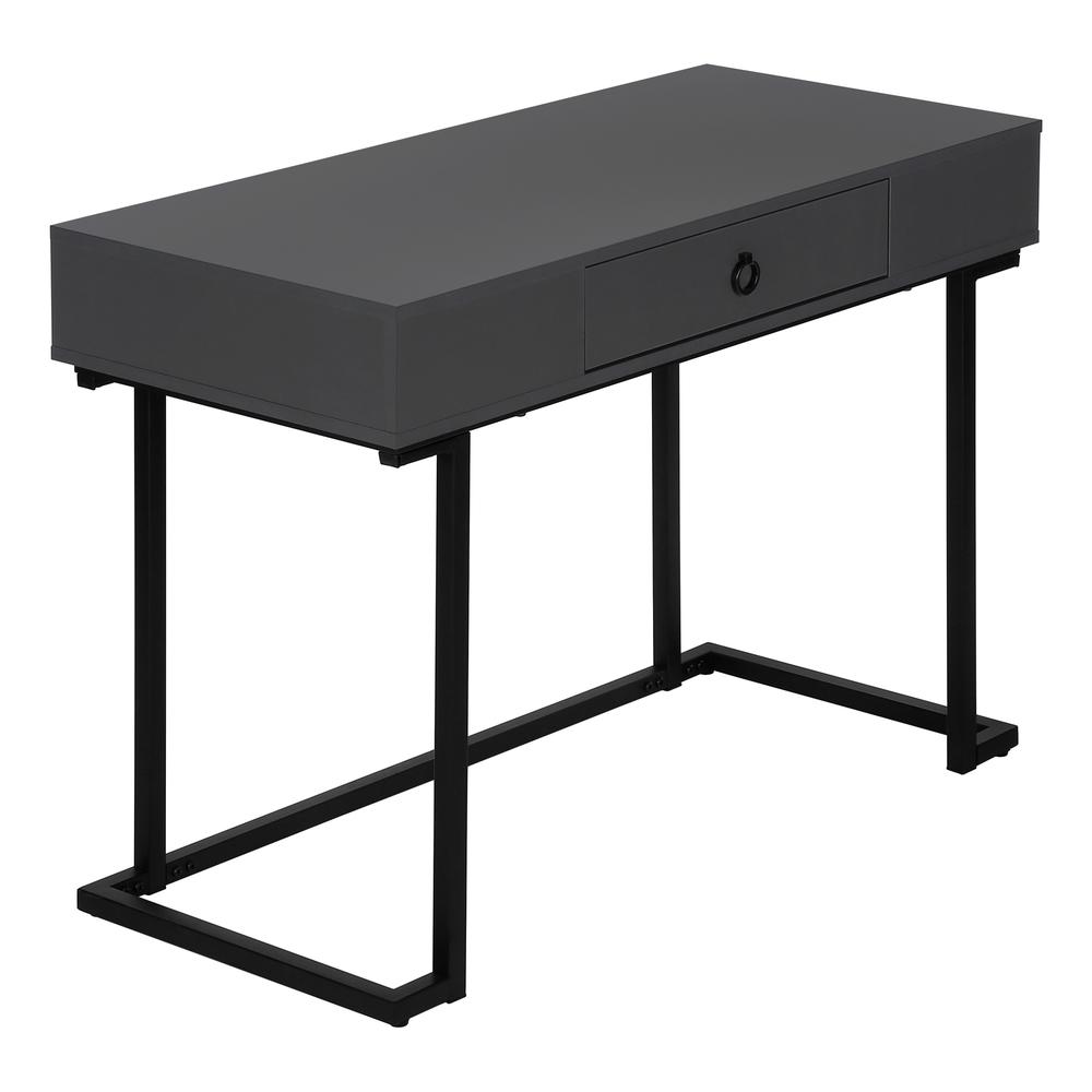 Computer Desk, Home Office, Laptop, Storage Drawers, 42L, Work, Grey Laminate. Picture 1
