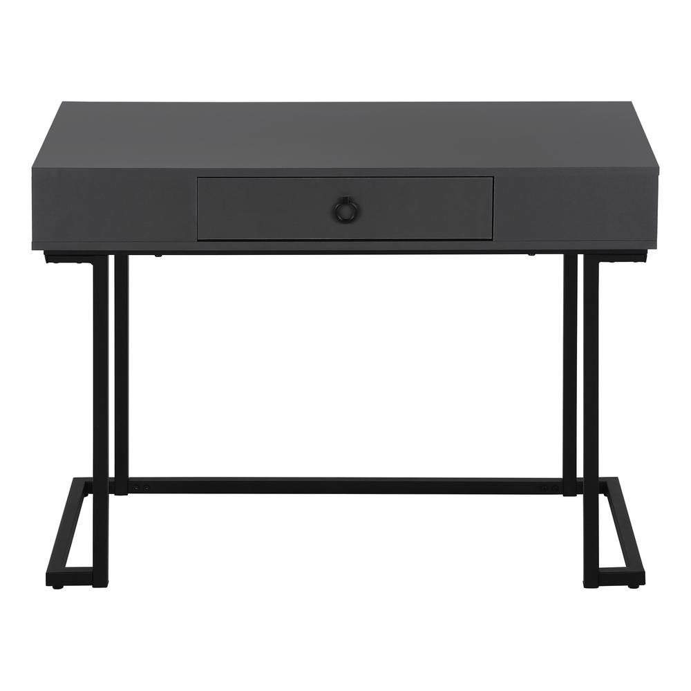 Computer Desk, Home Office, Laptop, Storage Drawers, 42L, Work, Grey Laminate. Picture 2