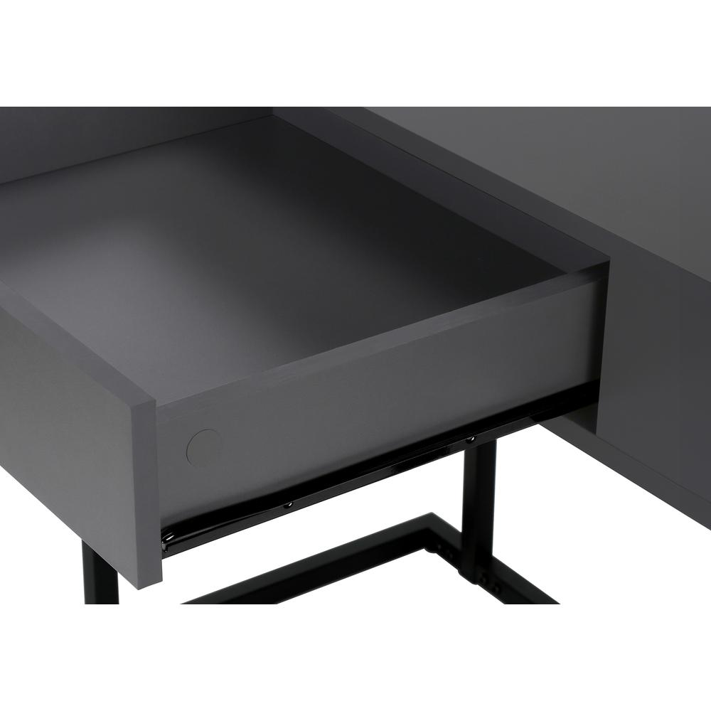 Computer Desk, Home Office, Laptop, Storage Drawers, 42L, Work, Grey Laminate. Picture 6