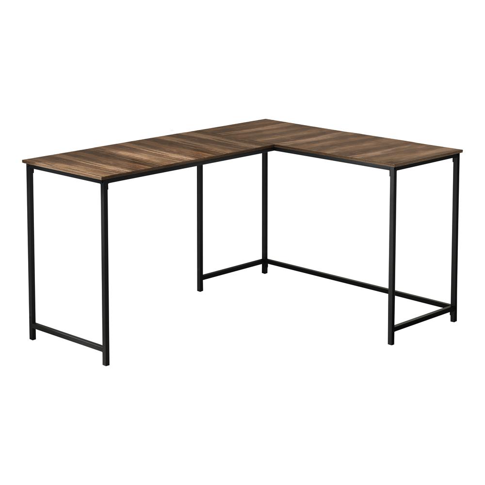 Computer Desk, Home Office, Corner, 58L, L Shape, Work, Laptop, Brown Laminate. Picture 1