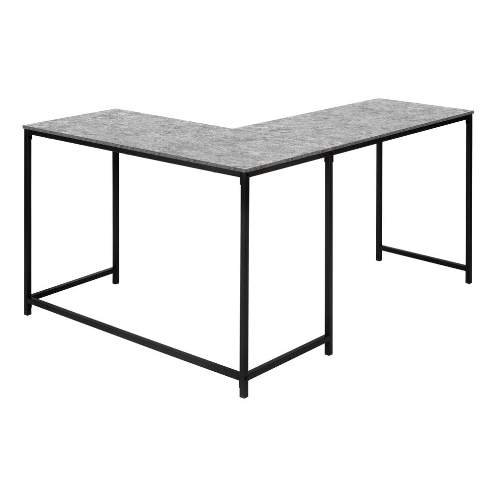 Computer Desk, Home Office, Corner, 58L, L Shape, Work, Laptop, Grey Laminate. Picture 5