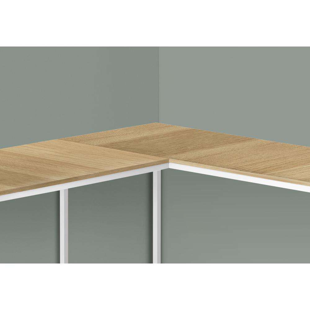 Computer Desk, Home Office, Corner, 58L, L Shape, Work, Laptop, Natural Laminate. Picture 3