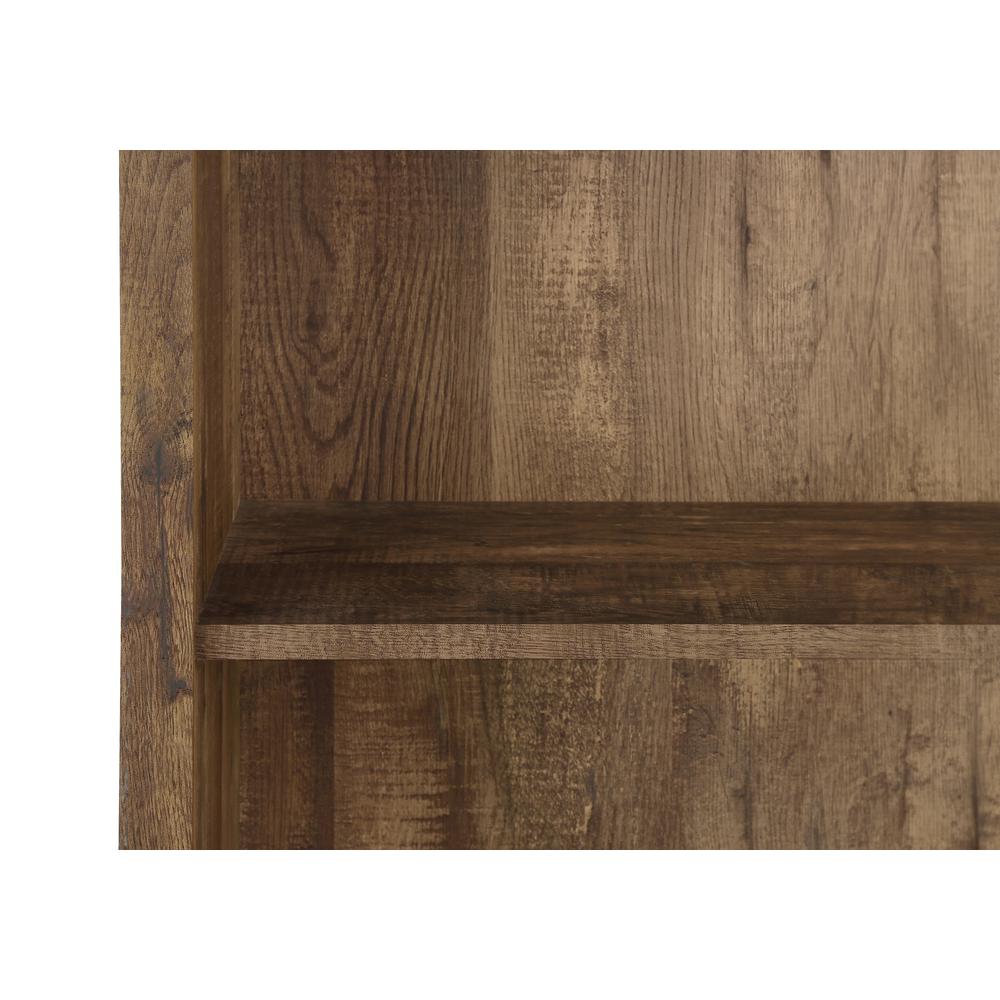 Bookshelf, Bookcase, Etagere, 5 Tier, 48H, Office, Bedroom, Brown Laminate. Picture 6