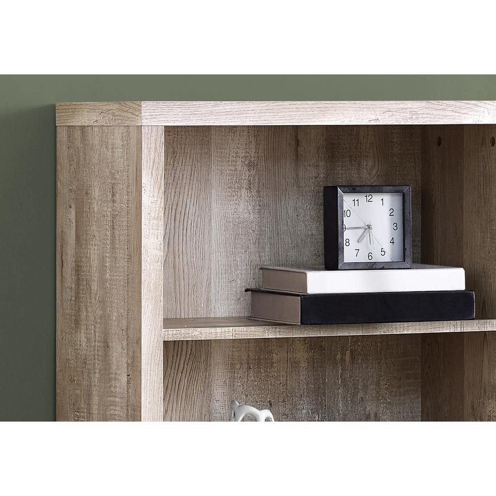 Bookshelf, Bookcase, Etagere, 5 Tier, 48H, Office, Bedroom, Beige Laminate. Picture 3