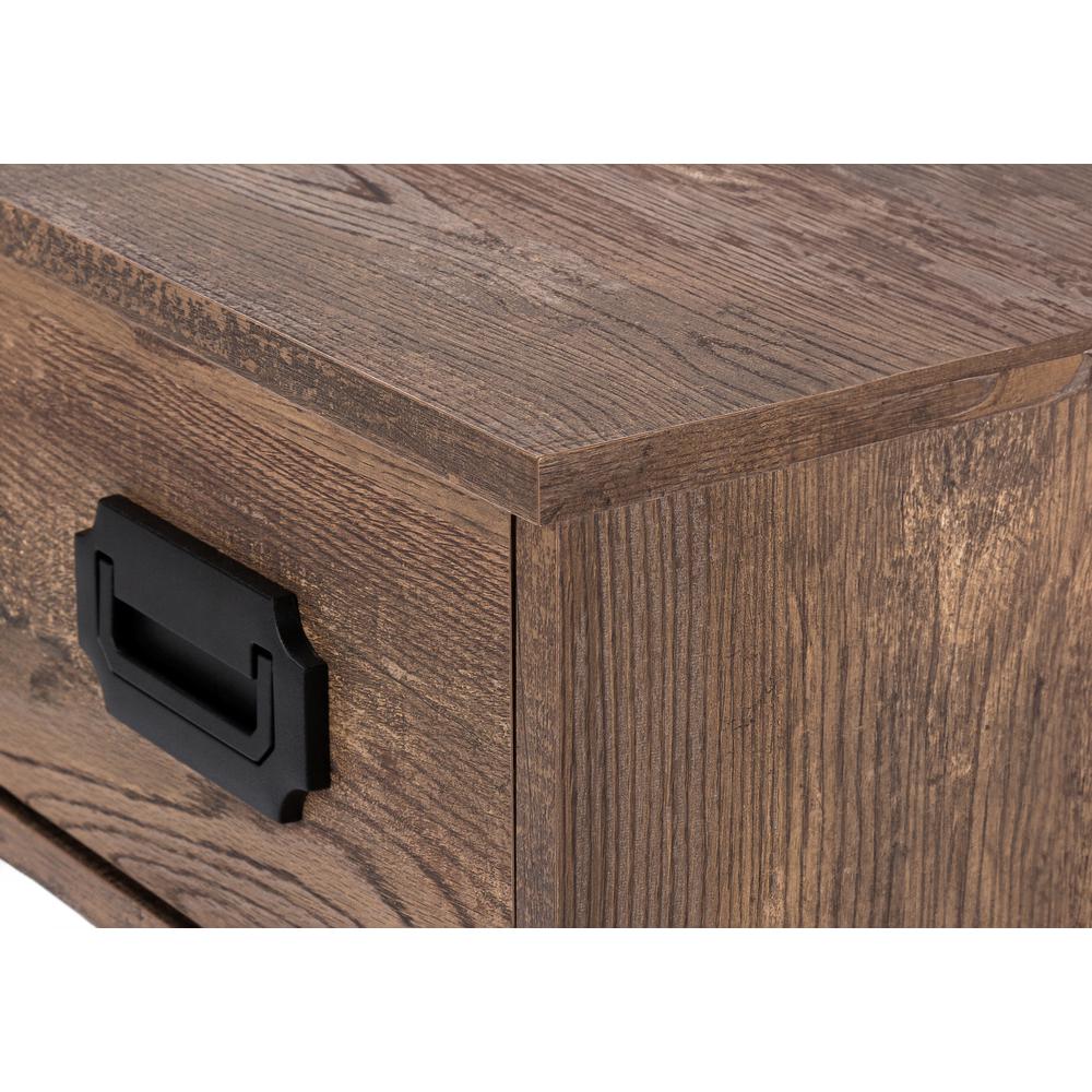Computer Desk, Home Office, Laptop, Storage Drawers, 48L, Work, Brown Laminate. Picture 6