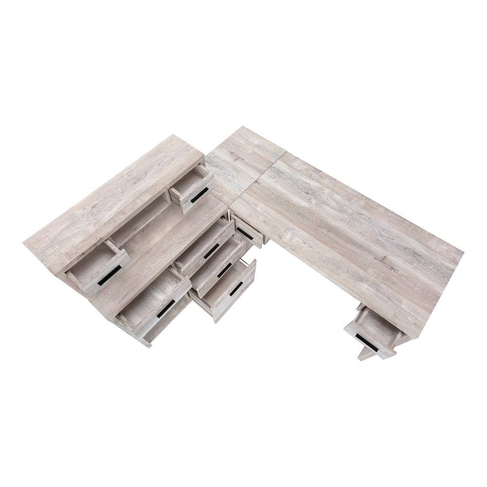 Computer Desk, Home Office, Corner, Left, Right Set-up, Storage Drawers. Picture 5