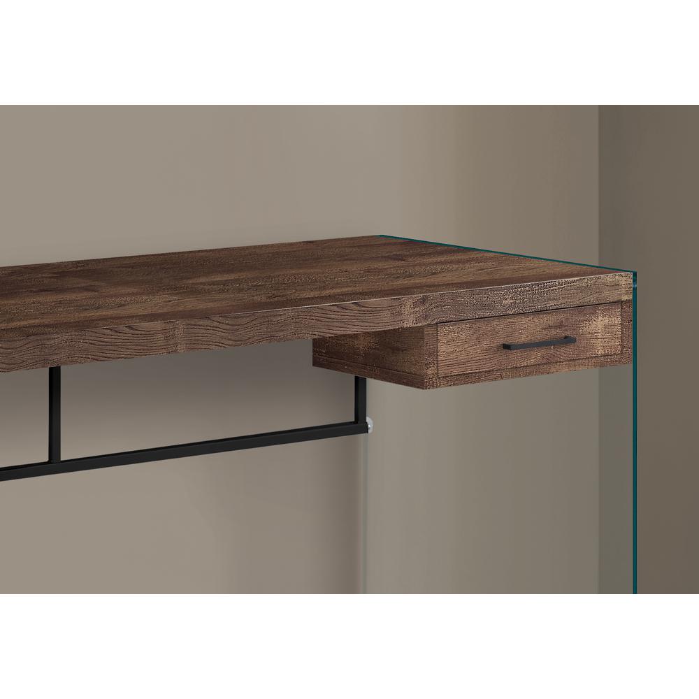 Computer Desk, Home Office, Laptop, Storage Drawers, 48L, Work, Brown Laminate. Picture 3