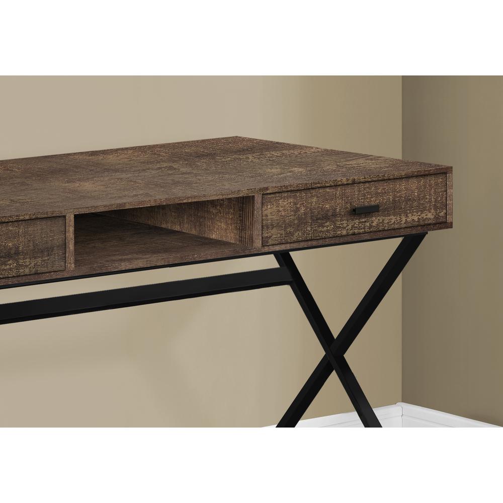 Computer Desk, Home Office, Laptop, Storage Drawers, 48L, Work, Brown Laminate. Picture 3