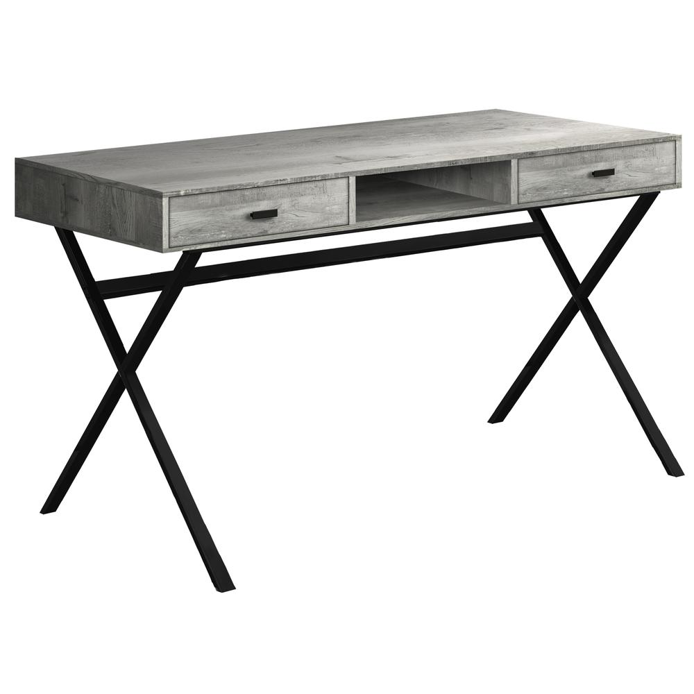 Computer Desk, Home Office, Laptop, Storage Drawers, 48L, Work, Grey Laminate. Picture 1