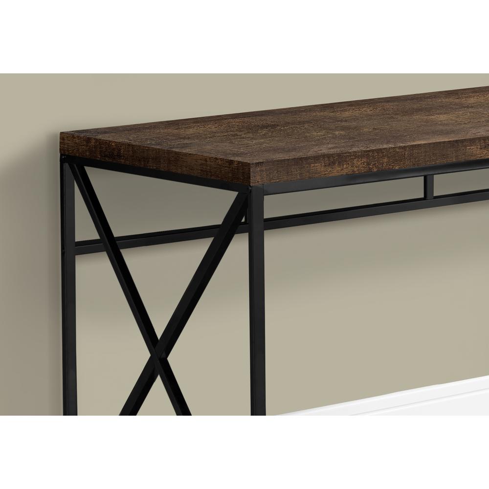 Computer Desk, Home Office, Laptop, Work, Brown Laminate, Black. Picture 3