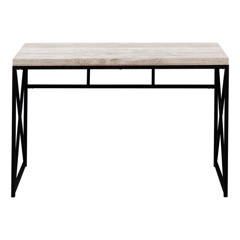 Computer Desk, Home Office, Laptop, Work, Beige Laminate, Black. Picture 2
