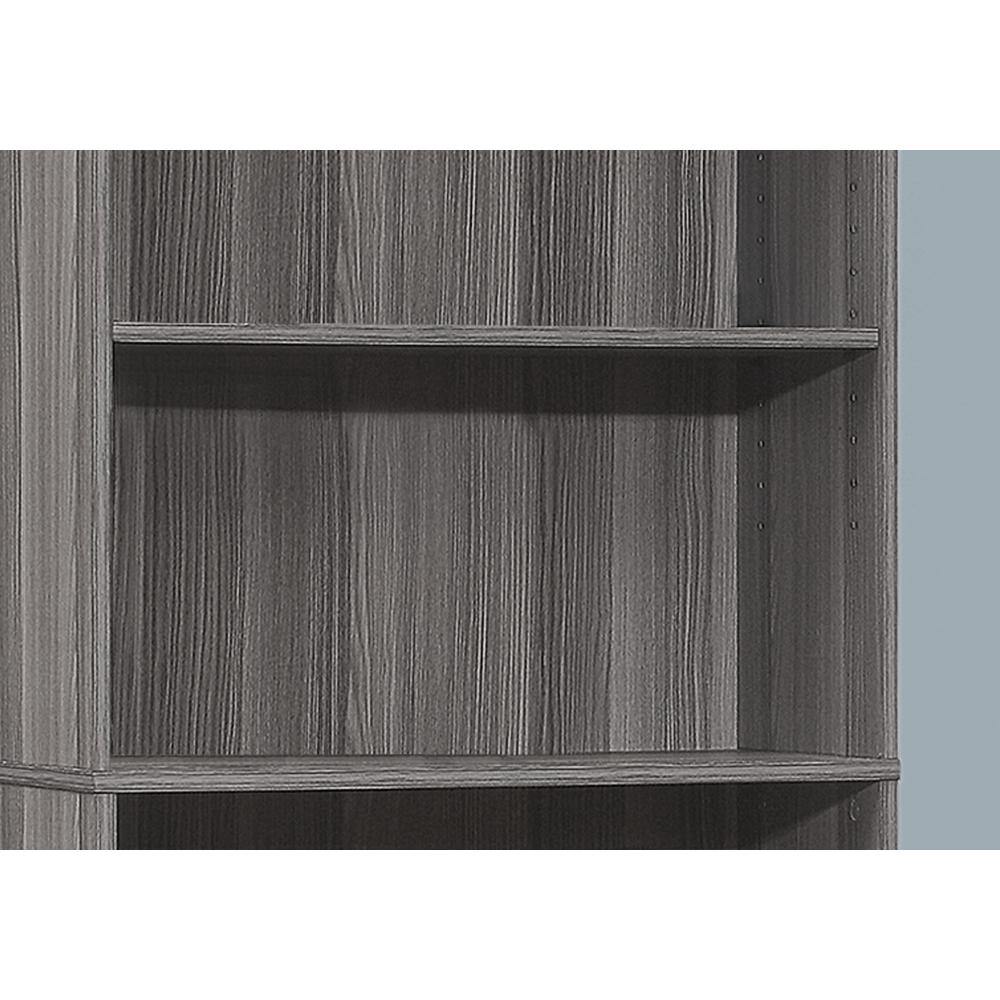 ="Bookshelf, Bookcase, 6 Tier, 72""H, Office, Bedroom, Grey Laminate, Transitio. Picture 3