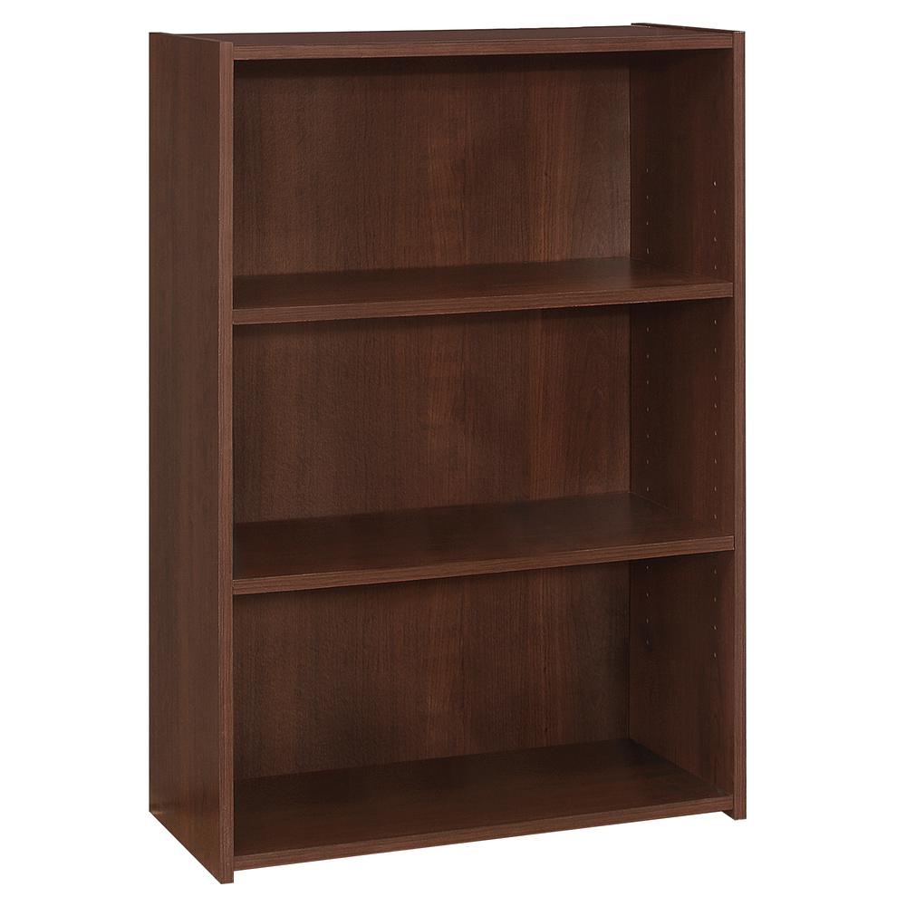 Bookshelf, Bookcase, 4 Tier, 36H, Office, Bedroom, Brown Laminate, Transitional. Picture 1