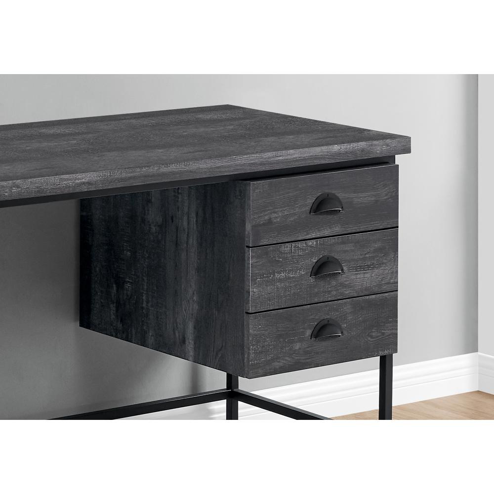 Computer Desk, Home Office, Laptop, Storage Drawers, 55L, Work, Black Laminate. Picture 3