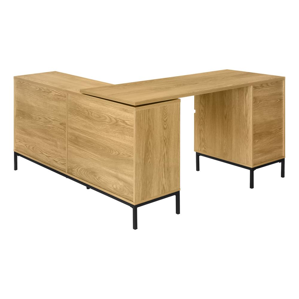 Computer Desk, Home Office, Corner, Storage Drawers, 60L, L Shape, Work. Picture 3