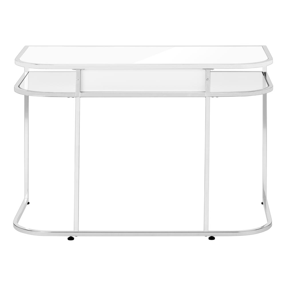 Computer Desk, Home Office, Laptop, Storage Drawers, 48L, Work, White Laminate. Picture 4