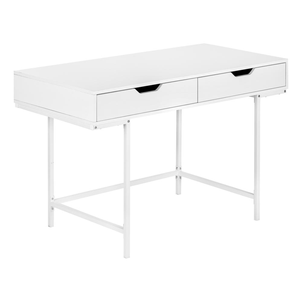 Computer Desk, Home Office, Laptop, Storage Drawers, 48L. Picture 1