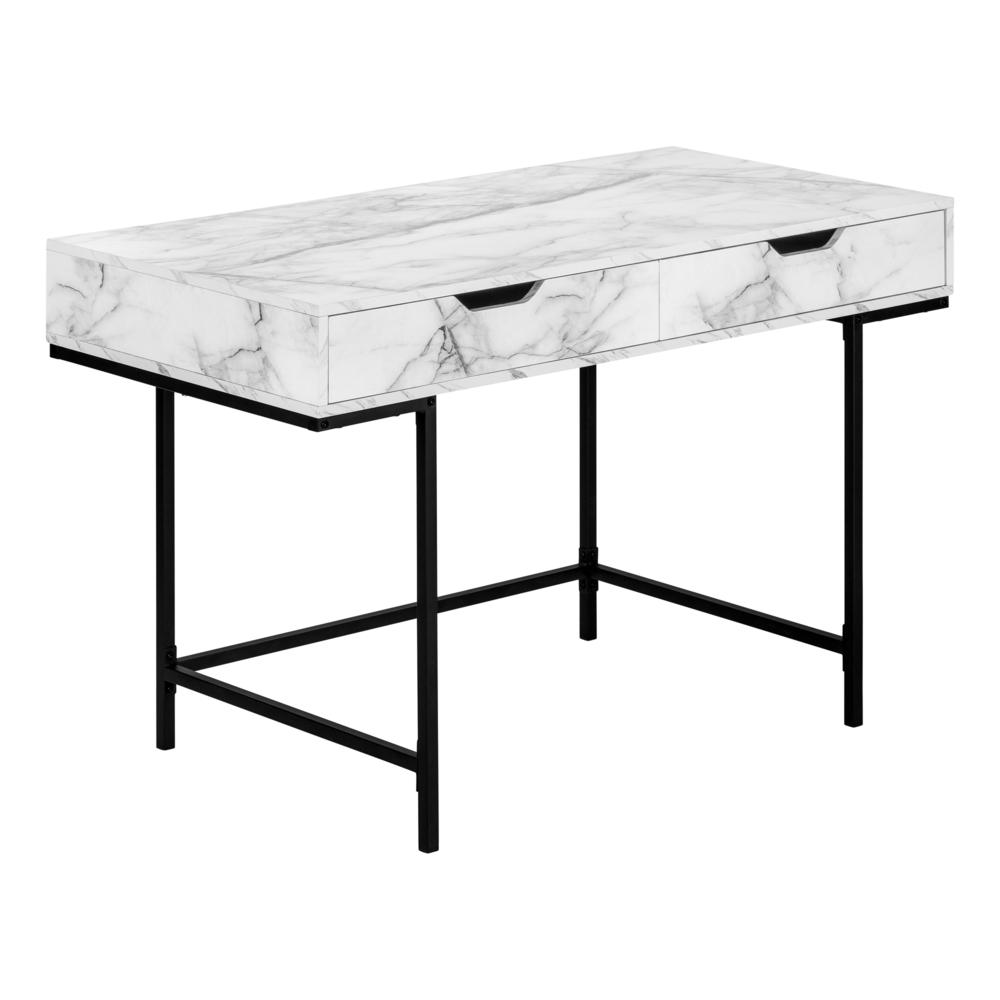 Computer Desk, Home Office, Laptop, Storage Drawers, 48L. Picture 1