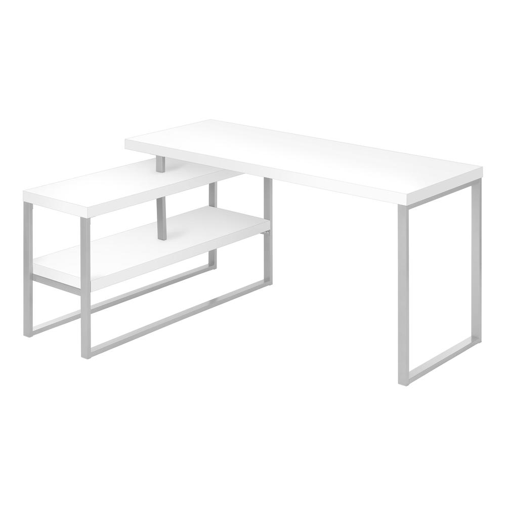 Computer Desk, Home Office, Corner, Left, Right Set-up, Storage Shelves, 60L. Picture 3