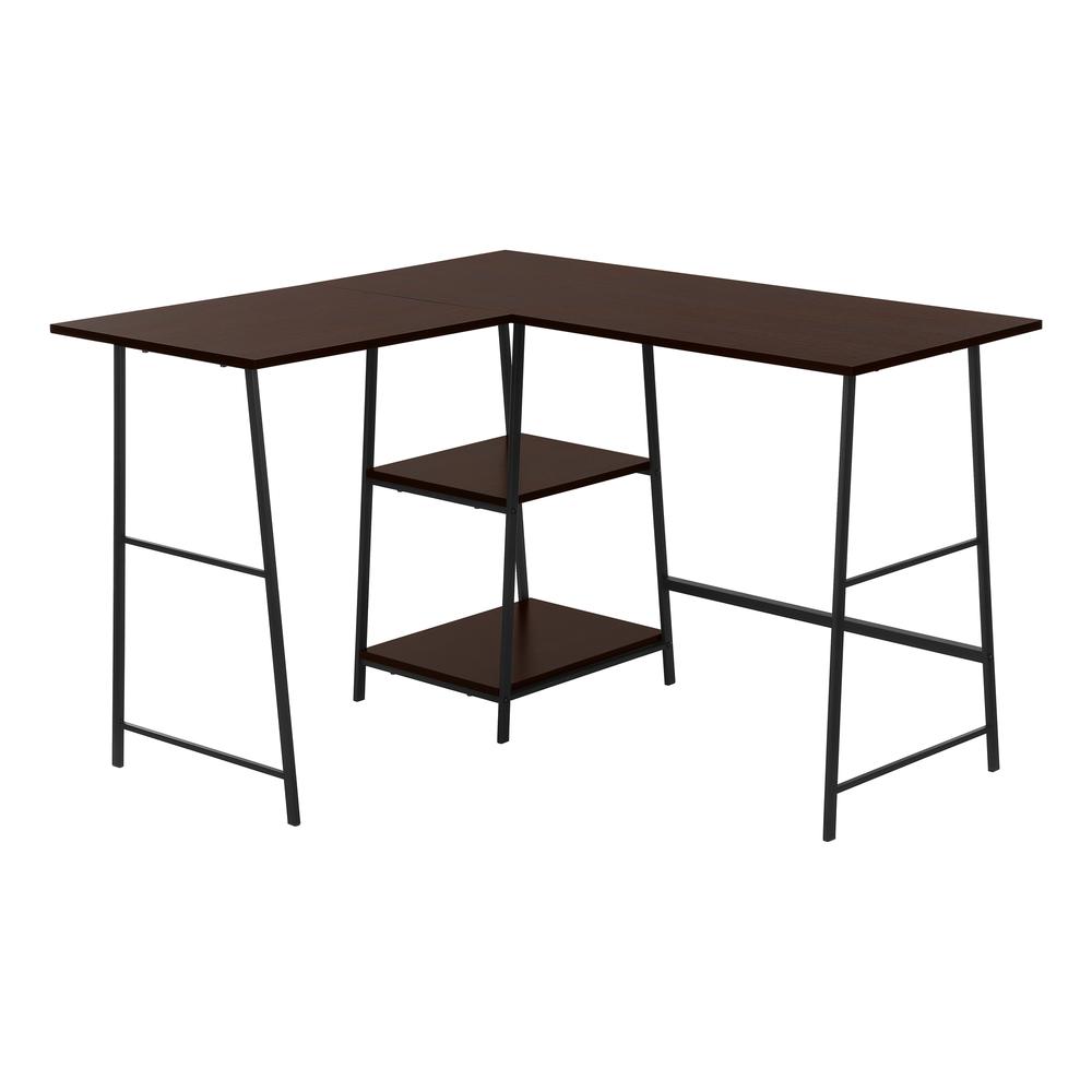 Computer Desk, Home Office, Corner, Storage Shelves, 48L, L Shape, Work. Picture 1