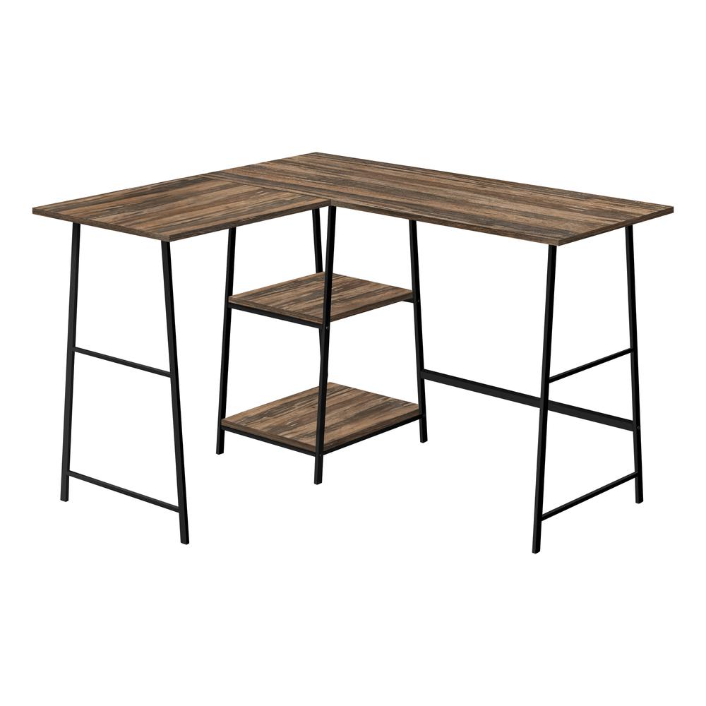 Computer Desk, Home Office, Corner, Storage Shelves, 48L, L Shape, Work. Picture 1
