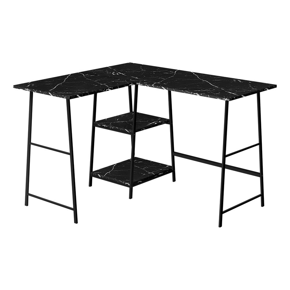 Computer Desk, Home Office, Corner, Storage Shelves, 48L, L Shape, Work. Picture 1