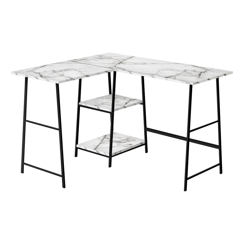 Computer Desk, Home Office, Corner, Storage Shelves, 48L, L Shape, Work. Picture 1