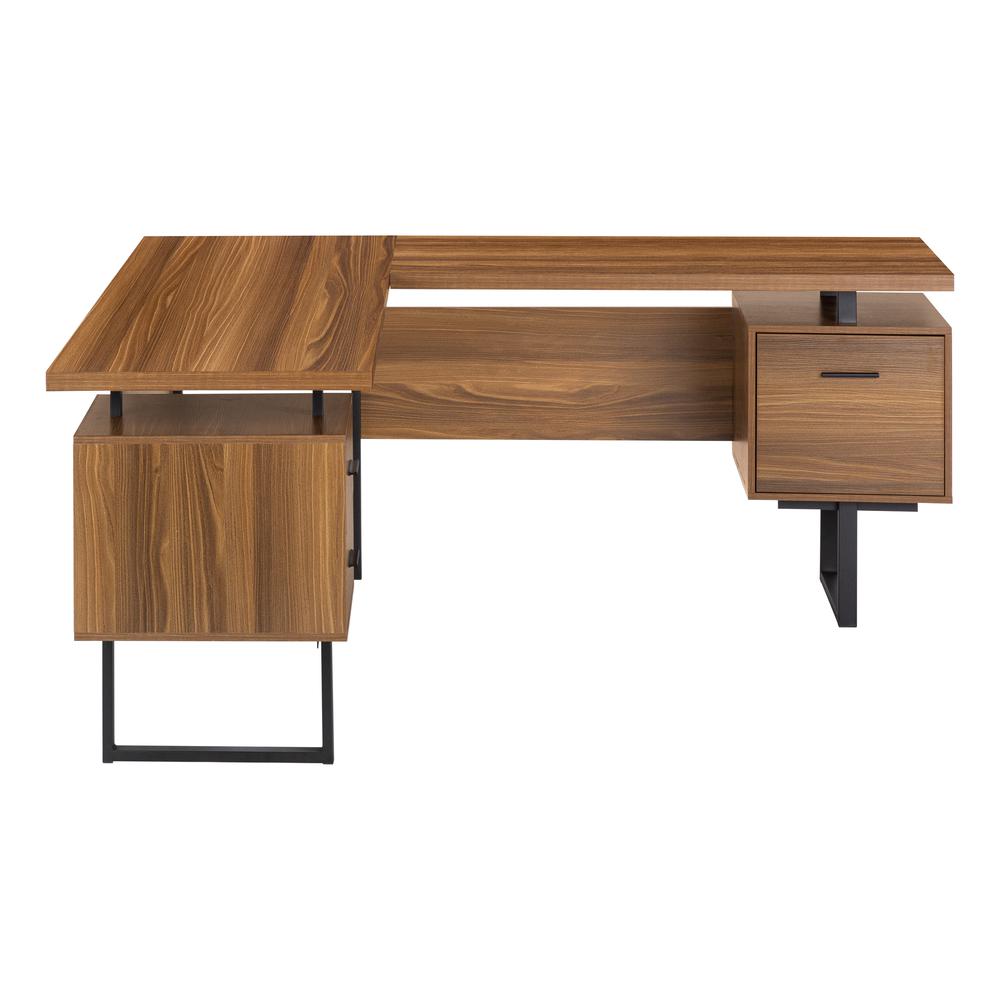 Computer Desk, Home Office, Corner, Left, Right Set-up, Storage Drawers, 70L. Picture 3