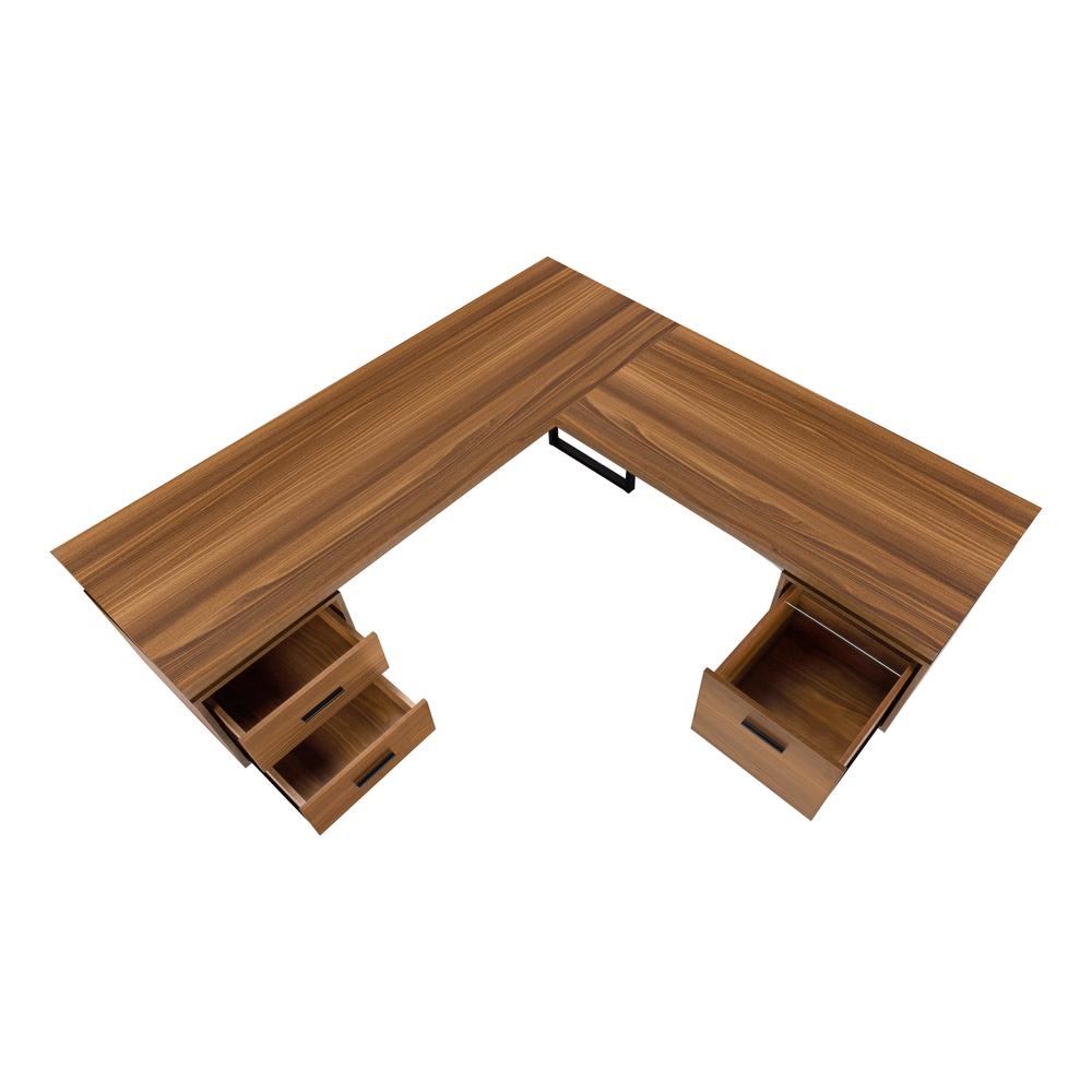 Computer Desk, Home Office, Corner, Left, Right Set-up, Storage Drawers, 70L. Picture 5