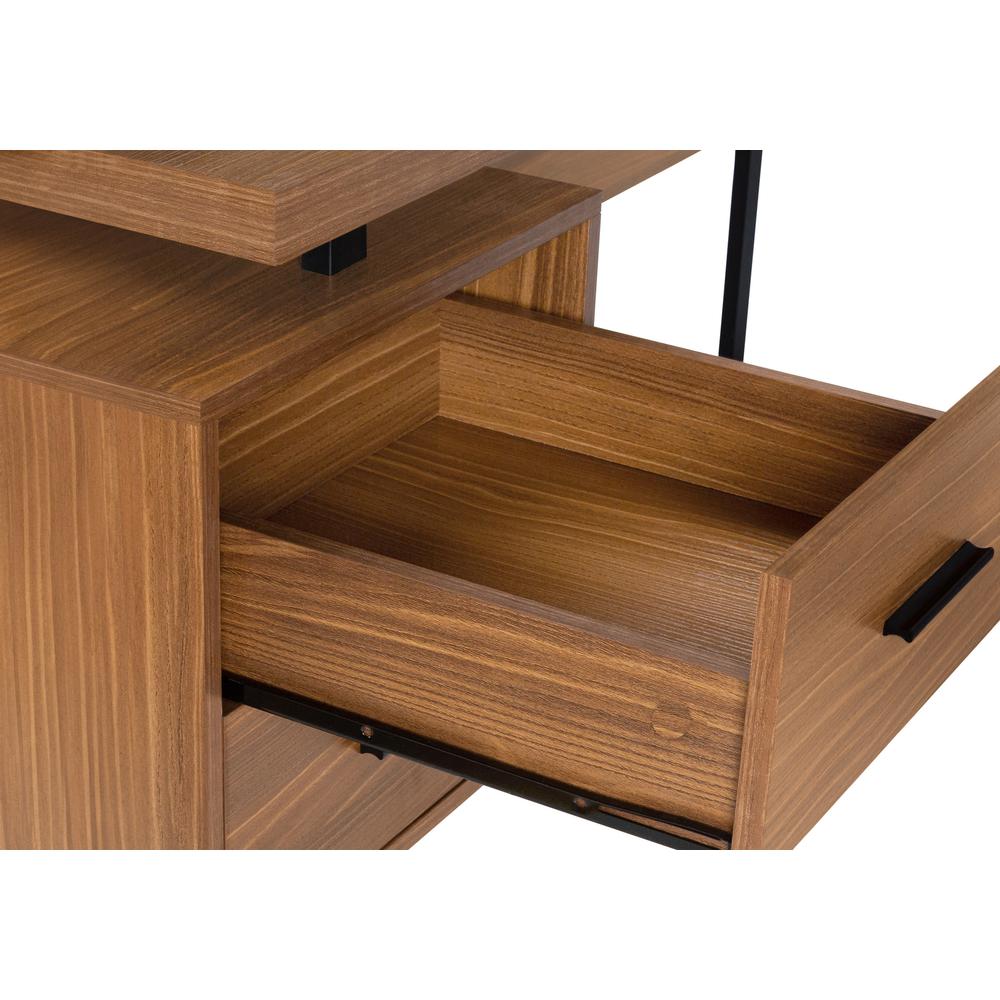 Computer Desk, Home Office, Corner, Left, Right Set-up, Storage Drawers, 70L. Picture 7