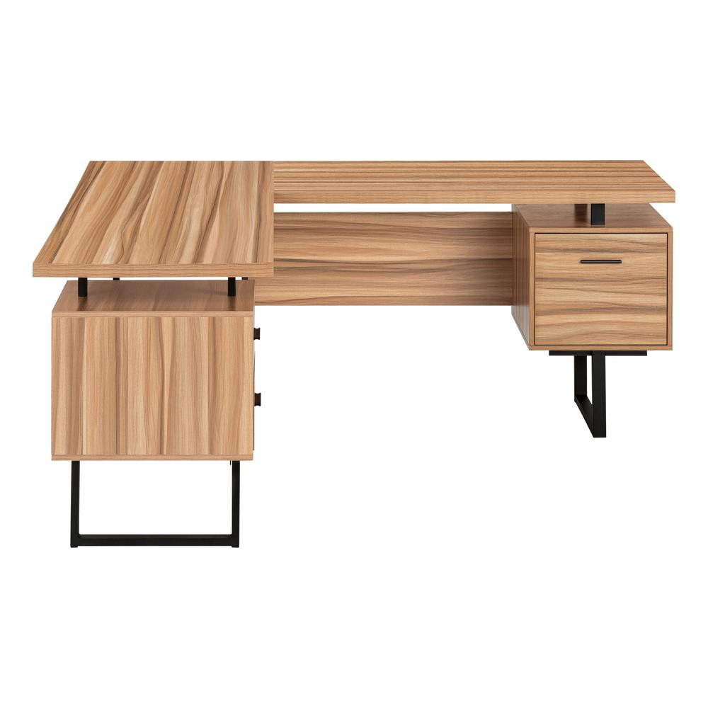 Computer Desk, Home Office, Corner, Left, Right Set-up, Storage Drawers, 70L. Picture 3