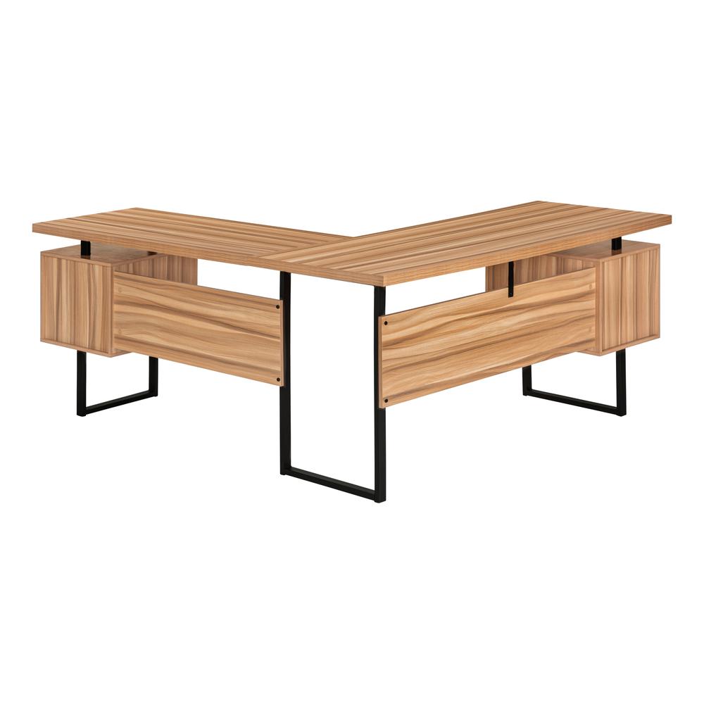 Computer Desk, Home Office, Corner, Left, Right Set-up, Storage Drawers, 70L. Picture 4