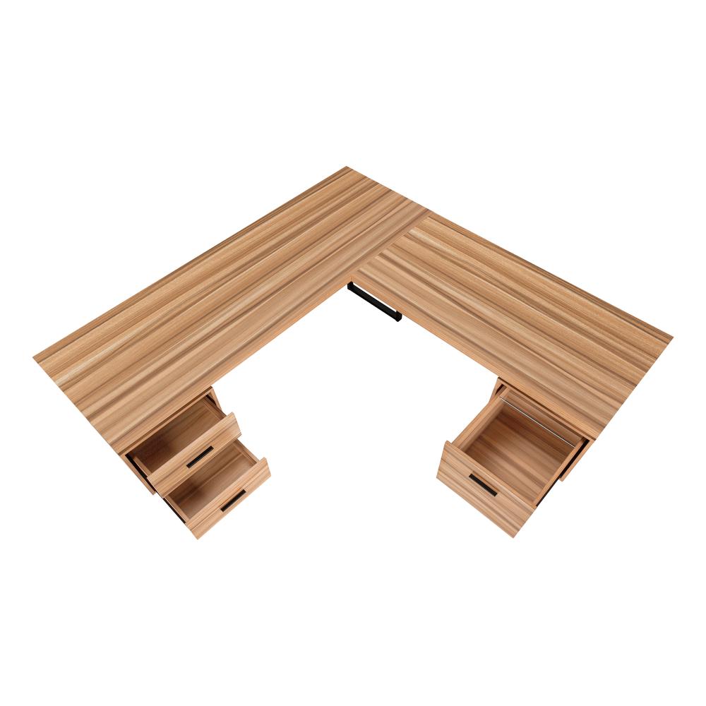 Computer Desk, Home Office, Corner, Left, Right Set-up, Storage Drawers, 70L. Picture 5