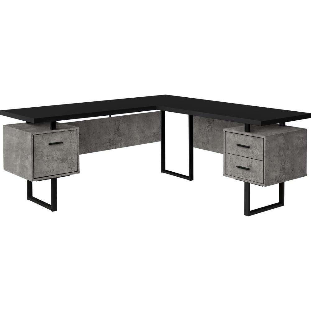 Computer Desk, Home Office, Corner, Left, Right Set-up, Storage Drawers, 70L, L. Picture 1