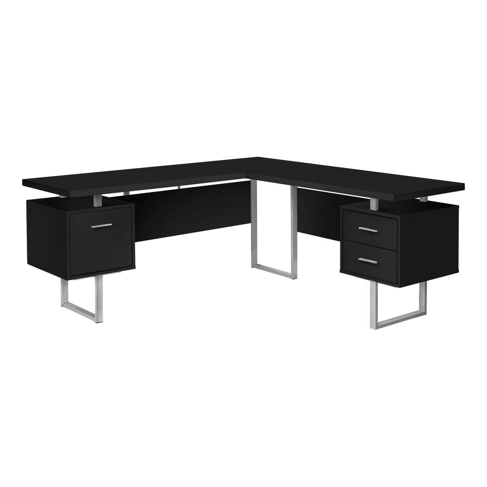 Computer Desk, Home Office, Corner, Left, Right Set-up, Storage Drawers, 70L. Picture 1