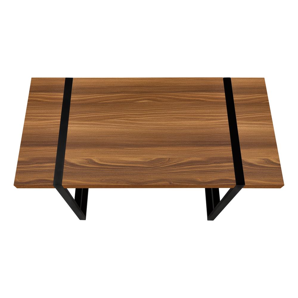 Computer Desk, Home Office, Laptop, 48L, Work, Walnut Laminate, Black. Picture 3
