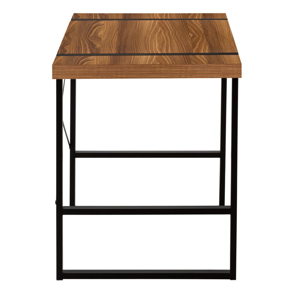Computer Desk, Home Office, Laptop, 48L, Work, Walnut Laminate, Black. Picture 4