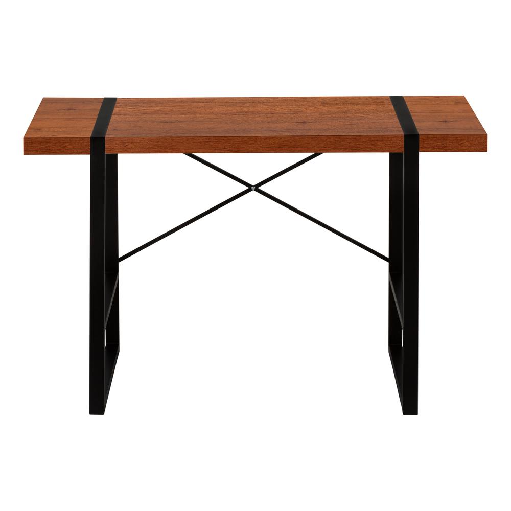 Computer Desk, Home Office, Laptop, 48L, Work, Brown Laminate, Black. Picture 2