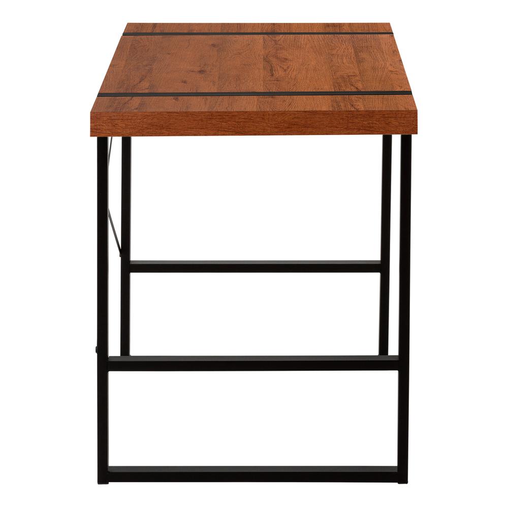 Computer Desk, Home Office, Laptop, 48L, Work, Brown Laminate, Black. Picture 4
