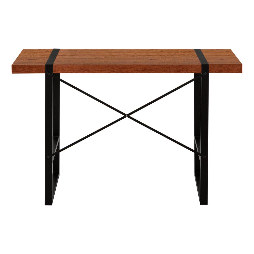 Computer Desk, Home Office, Laptop, 48L, Work, Brown Laminate, Black. Picture 5
