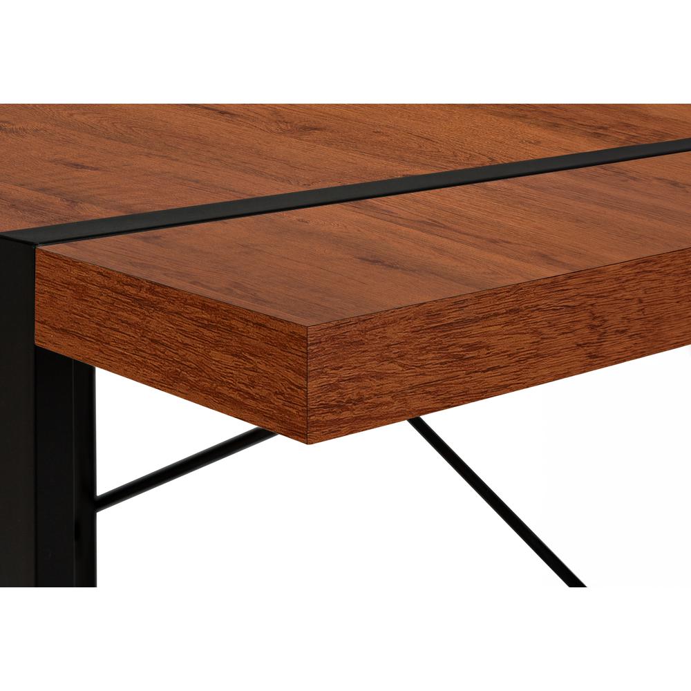 Computer Desk, Home Office, Laptop, 48L, Work, Brown Laminate, Black. Picture 6