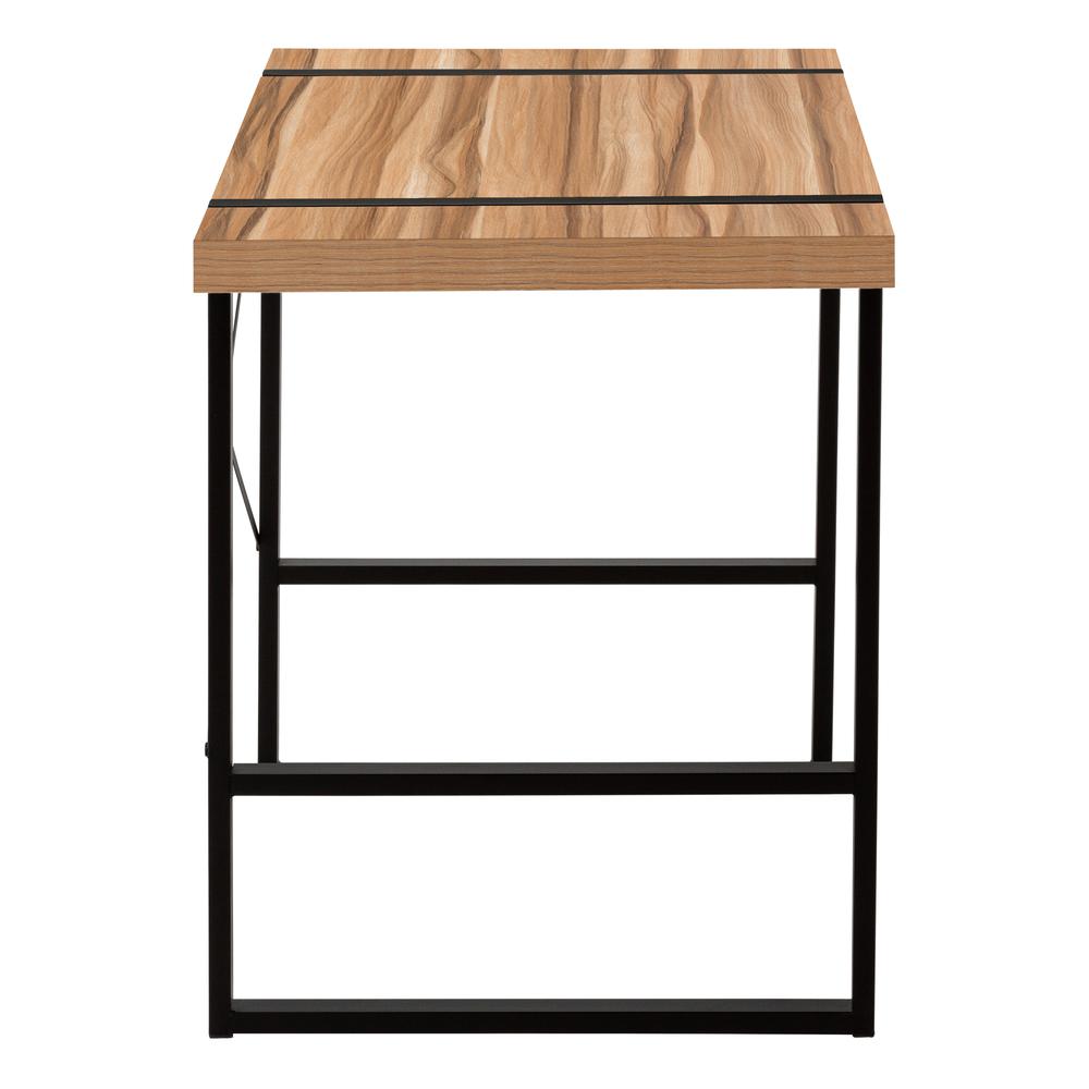Computer Desk, Home Office, Laptop, 48L, Work, Brown Laminate, Black. Picture 4