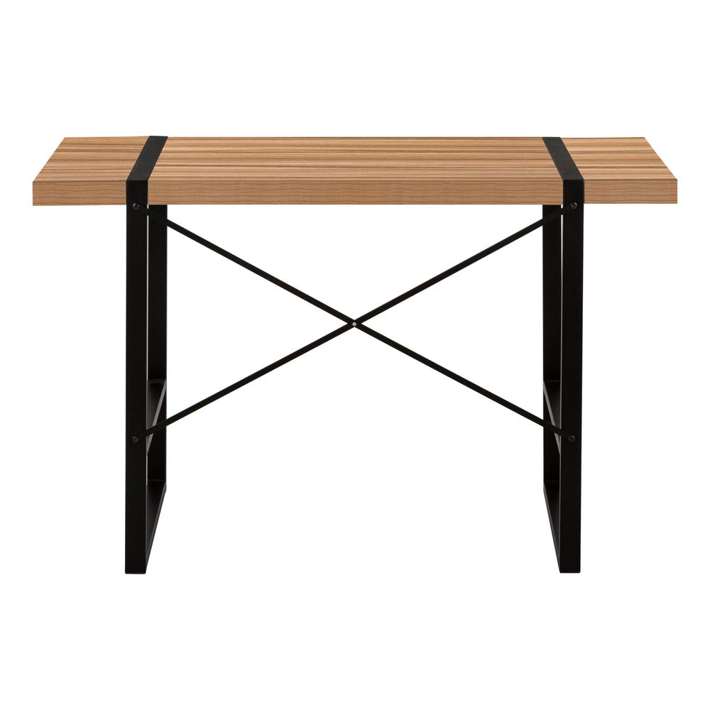 Computer Desk, Home Office, Laptop, 48L, Work, Brown Laminate, Black. Picture 5