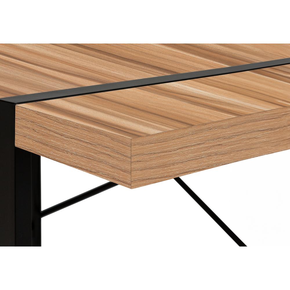 Computer Desk, Home Office, Laptop, 48L, Work, Brown Laminate, Black. Picture 6