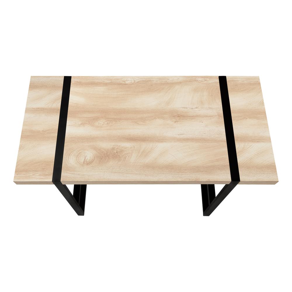 Computer Desk, Home Office, Laptop, 48L, Work, Natural Laminate, Black. Picture 3