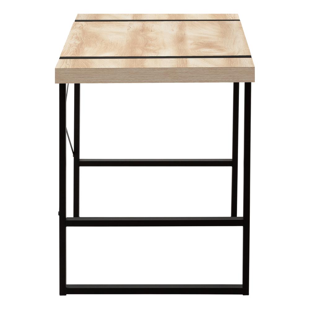 Computer Desk, Home Office, Laptop, 48L, Work, Natural Laminate, Black. Picture 4