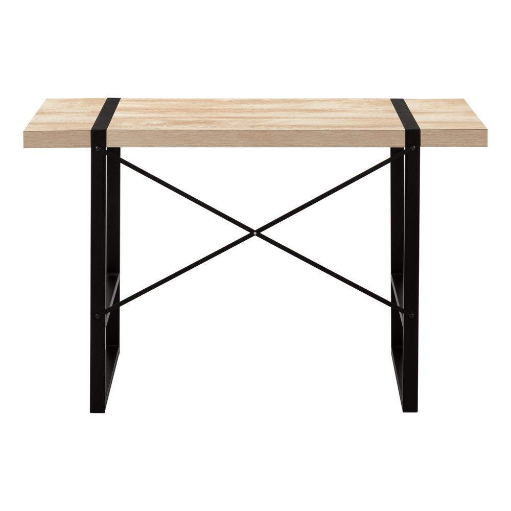 Computer Desk, Home Office, Laptop, 48L, Work, Natural Laminate, Black. Picture 5