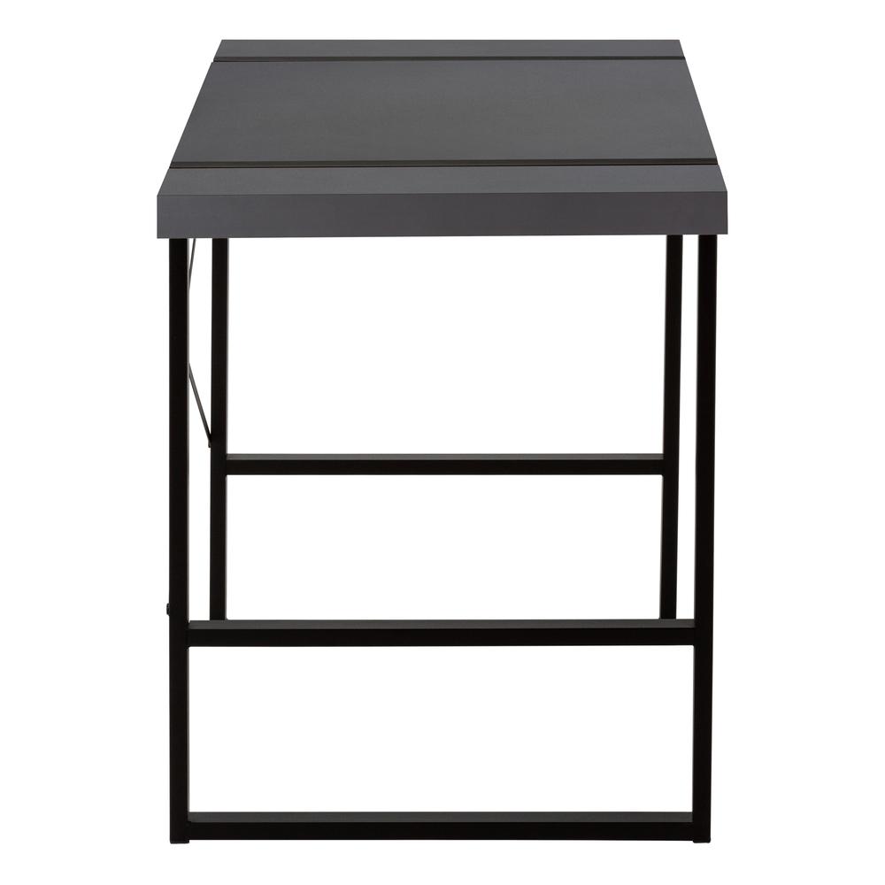 Computer Desk, Home Office, Laptop, 48L, Work, Grey Laminate, Black. Picture 4